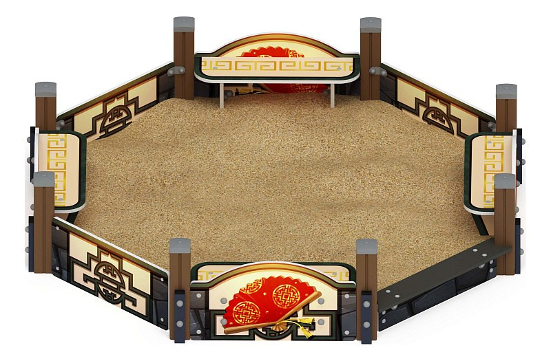 Песочница восьмигранная Карнавал (Шанхай) - ИО 5.01.04-21 Габариты (ШхДхВ): 2320x2320x500 Зона безопасности, мм: 4320х4320