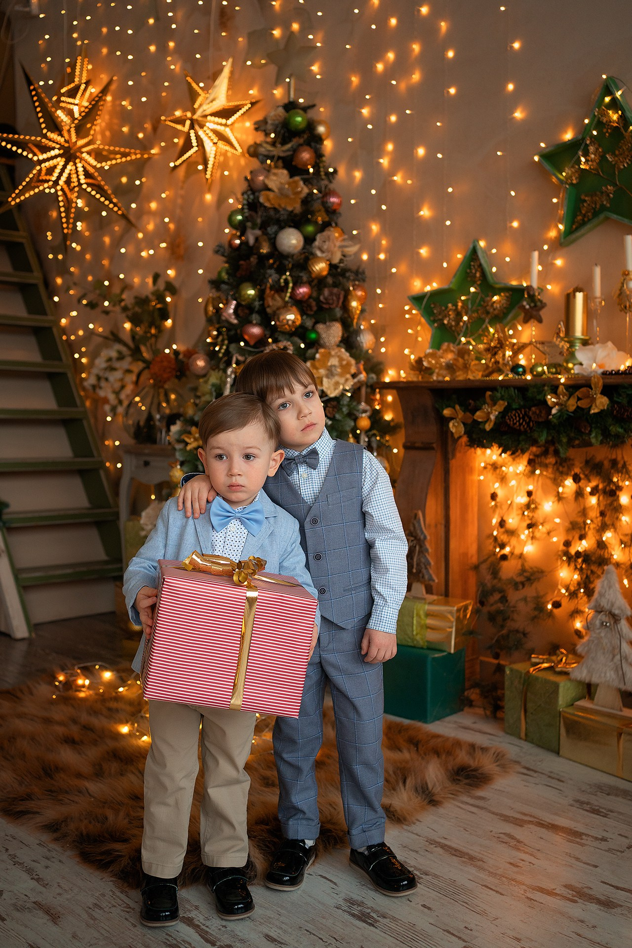 Новогодняя семейная фотосессия в студии Cocoon. Семейный и детский фотограф в Москве Екатерина Офицерова