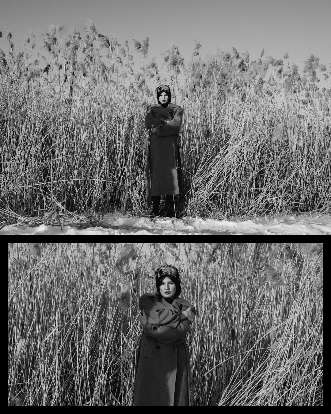 Фотосъёмка с цветком на льду на Ростовском море