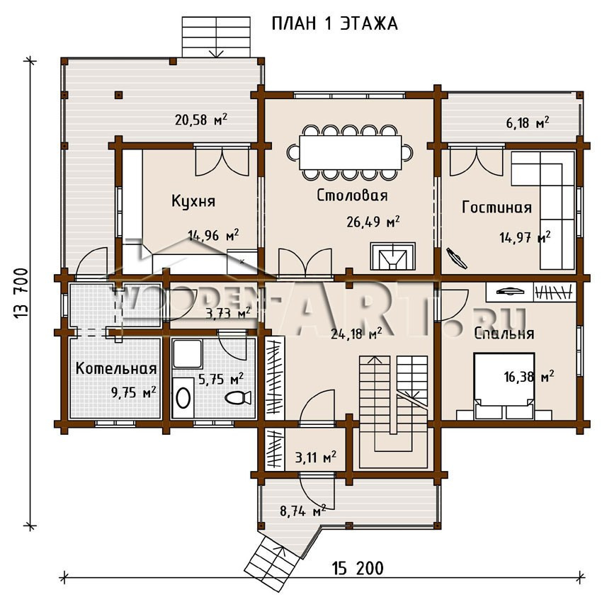 «Капитолий» 310 кв. м. Проекты деревянных домов