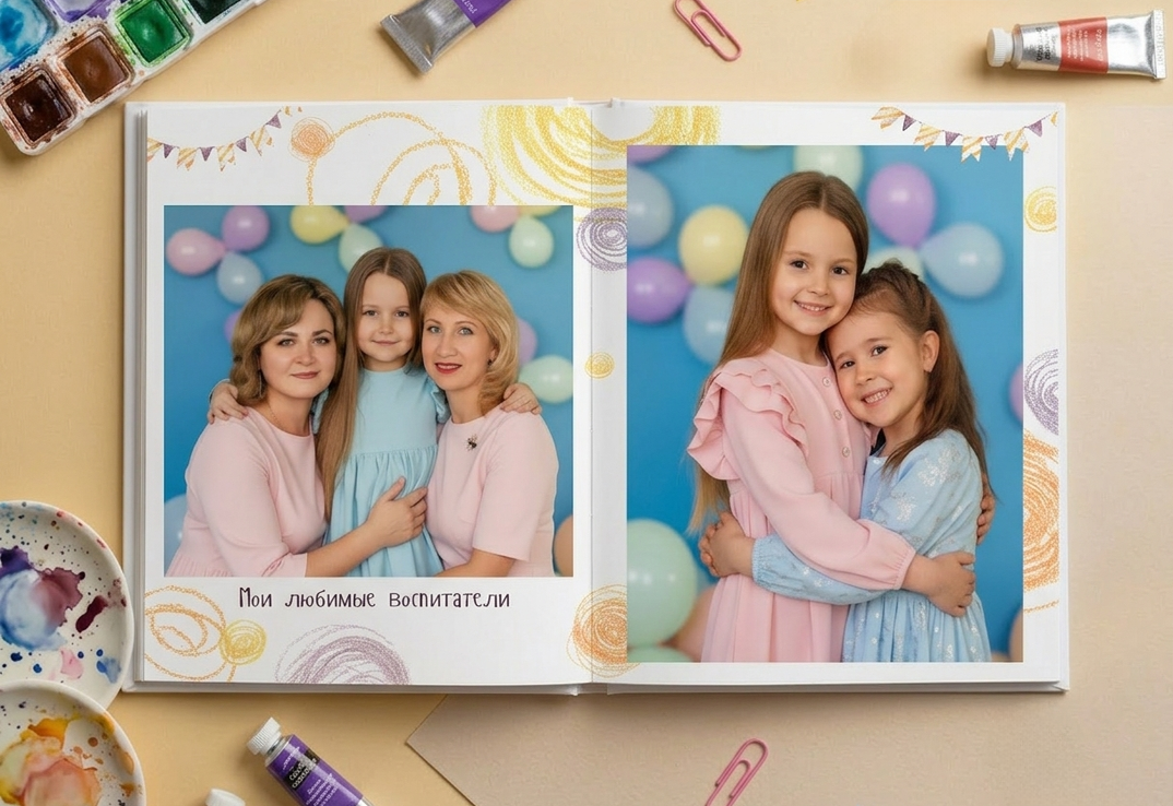 Фото детей для выпускного альбома детского сада в студии в Краснодарском крае