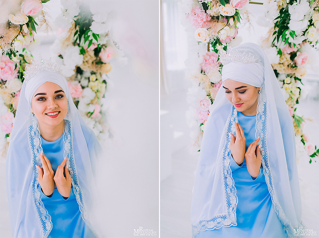 платок на никах, никах в фотостудии, никах Татарстан, фотограф на никах, платье на никах