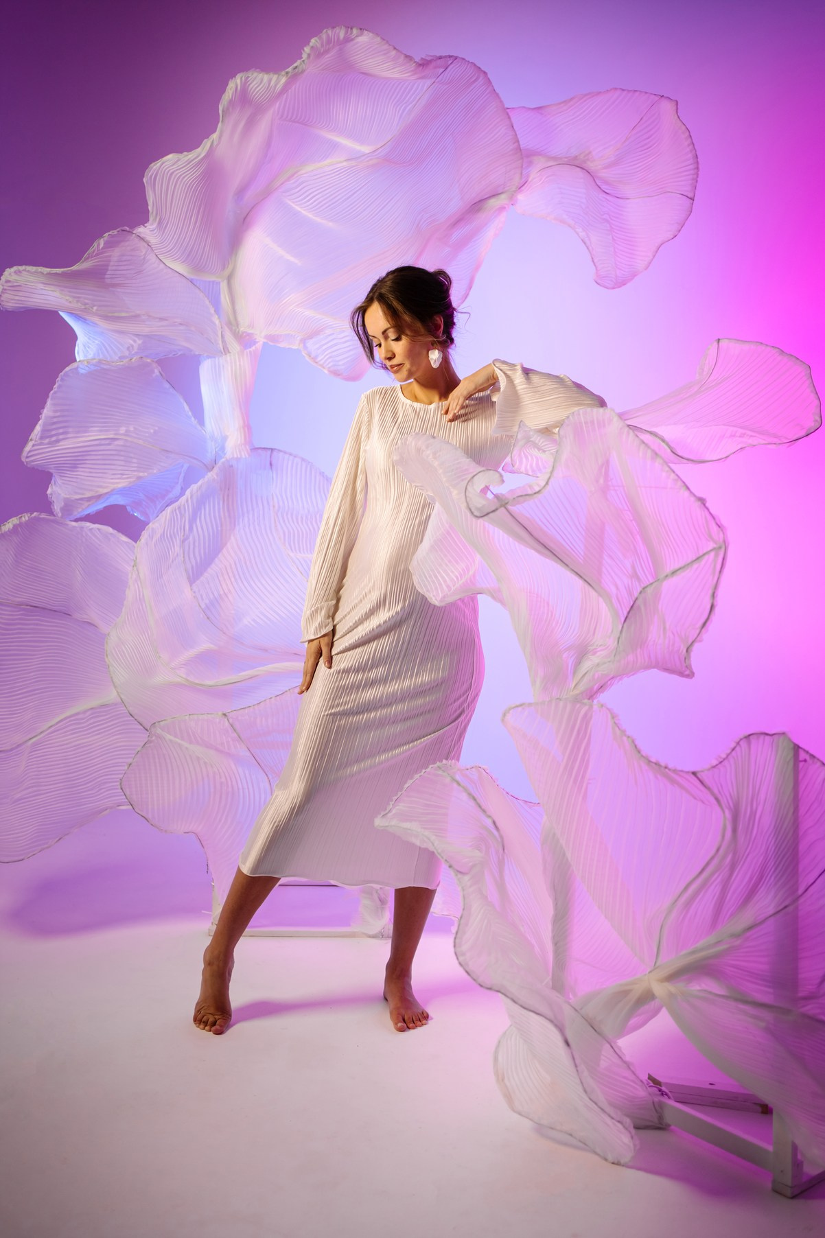 Беременность. Циклорама с вуалью. Свадебный и сеейный фотограф в Санкт-Петербурге Елена Худякова