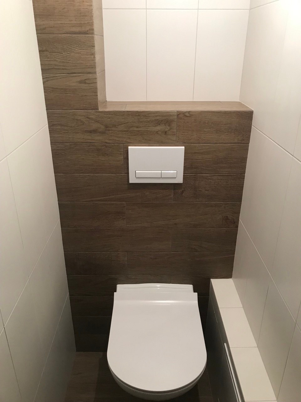 Ванная комната с раздельным туалетом (ул. Х. Бигичева д. 24/45). Ремонт санузла, туалета, ванной под ключ в Казани. Укладка плитки