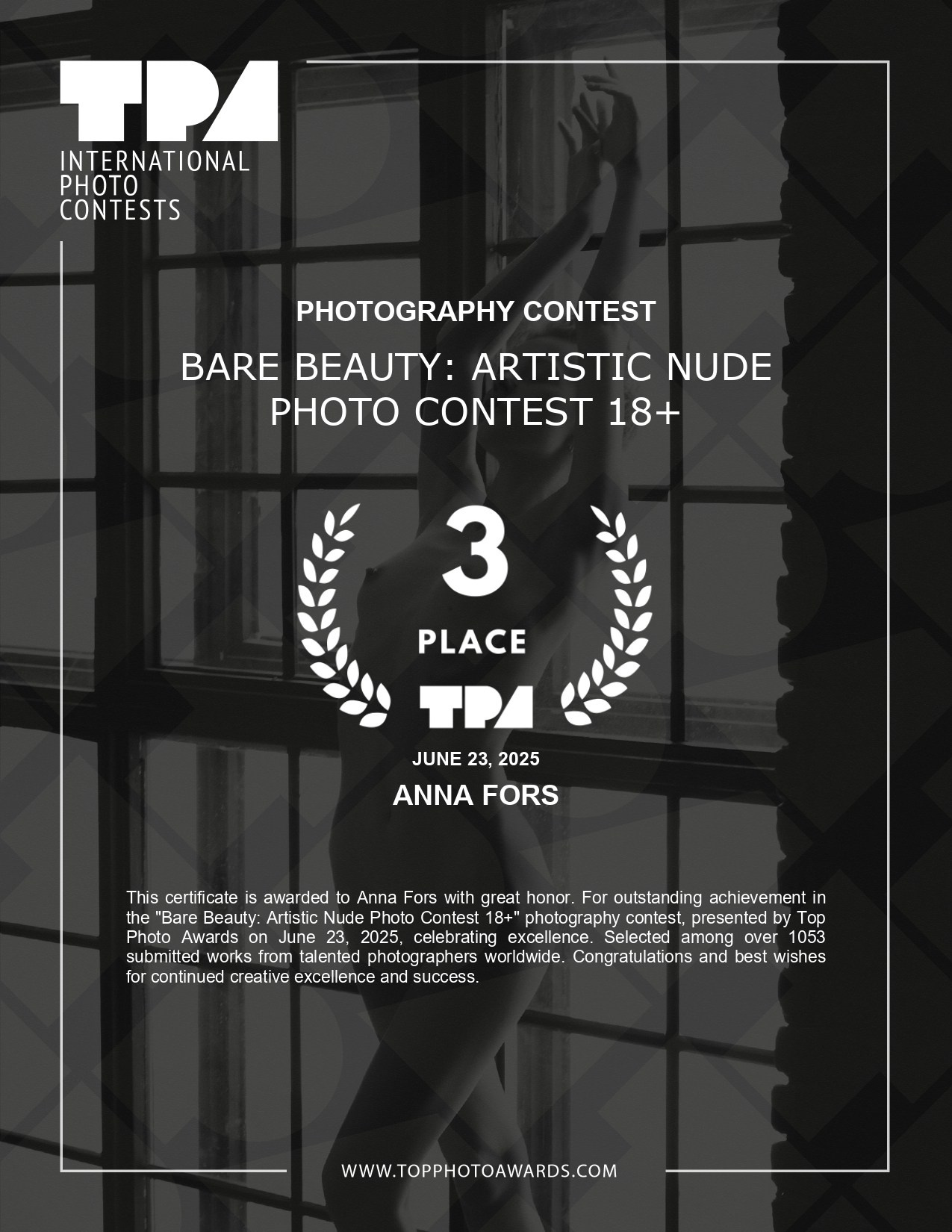 Награды фотохудожника Анны Форс — Победитель BICFP, TopPhotoAwards и финалист Liquida Grant. Арт-ню фотограф, Фотохудожник в Москве Анна Форс