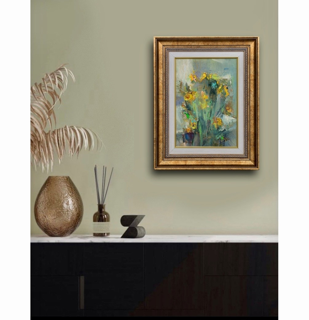 Цветы в корзине. Художник Александр Каверин