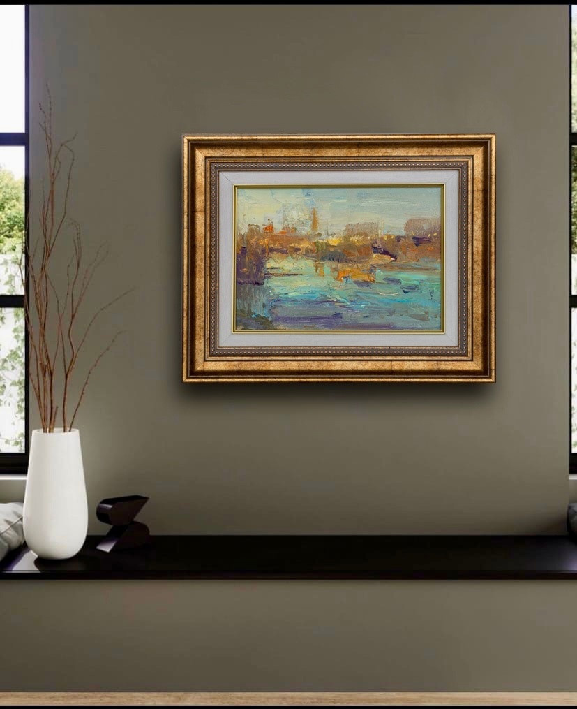 Закат. У реки Быстра Сосна. Художник Александр Каверин