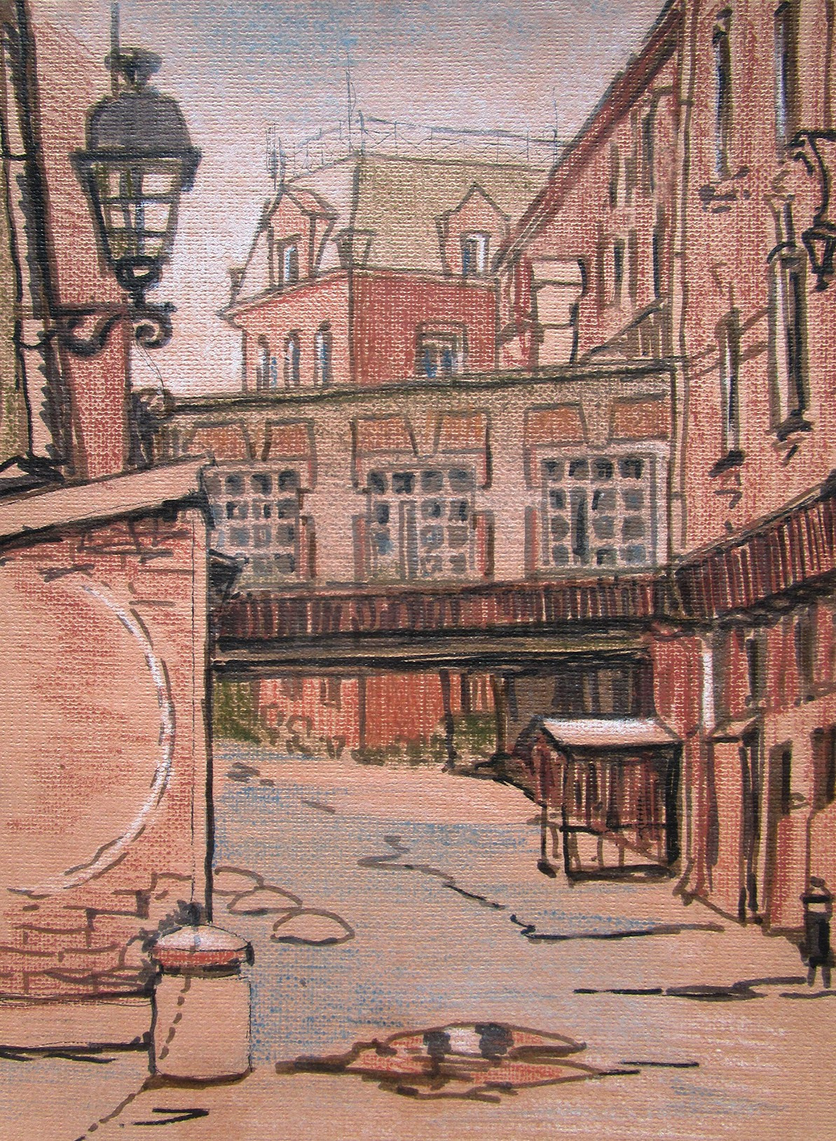 "Красный Октябрь", тушь/ пастель, 2019