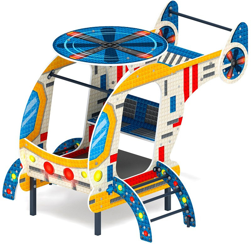 Вертолет МФ 10.03.04-02 Габариты (ШхДхВ): 2000x1760x1500 Зона безопасности, мм: 5000х4760