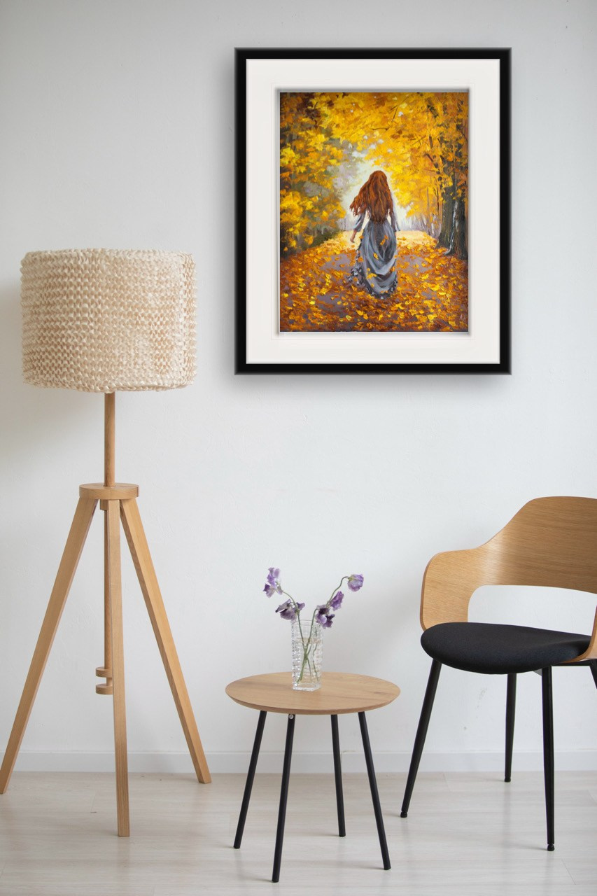Купить картину «Девушка в осеннем пейзаже». Купить картину в Саратове — Художник Алёна Мосина