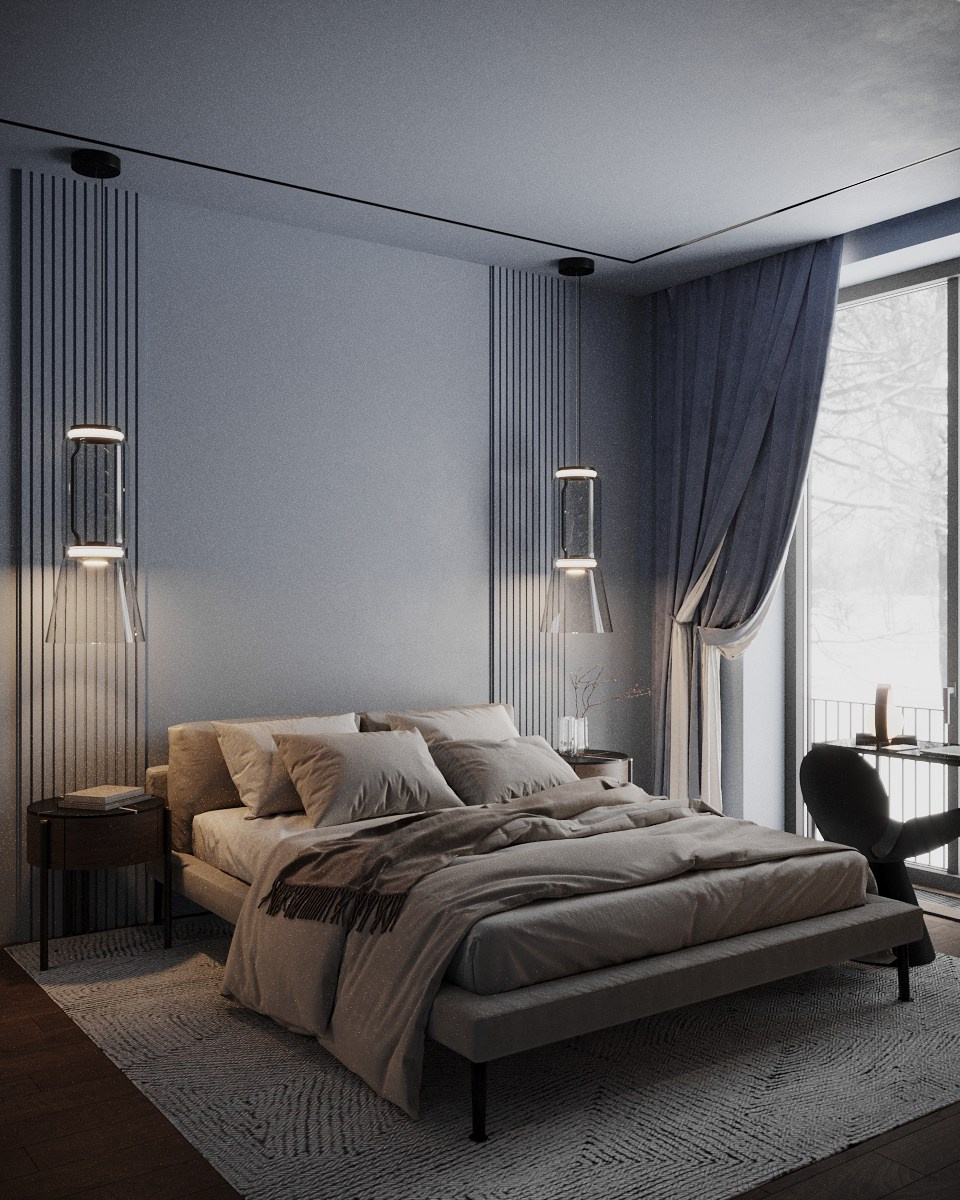 Синяя спальня Жуковка. Визуализатор Векшина Елена