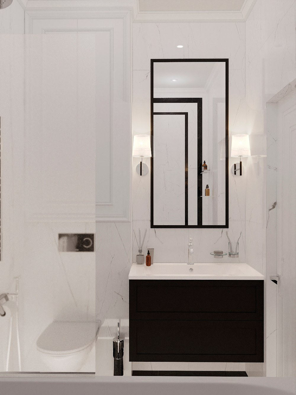 Черно-белая эстетика ЖК Вереск. АСТАХОВА DESIGN дизайн интерьера +7 985 220 6109