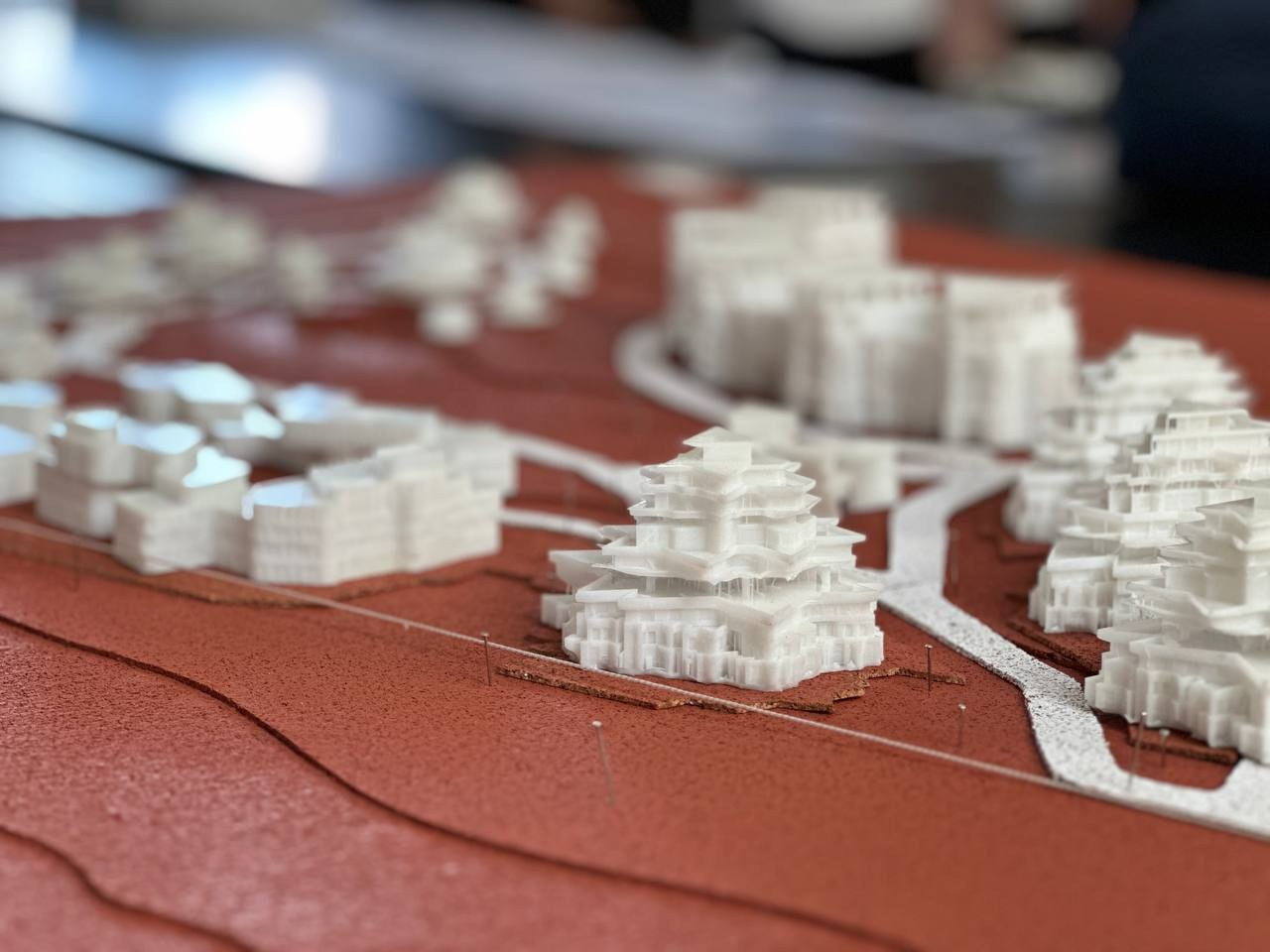 Курсовой макет поселка для студентов МАРХИ часть1. 3D печать