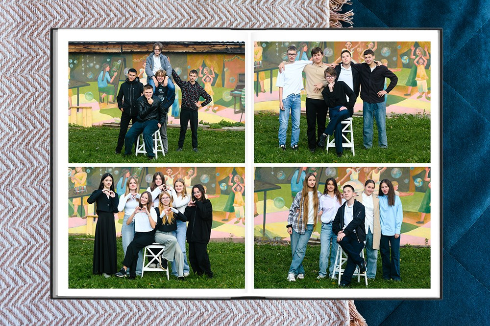 Выпускной альбом для 9 и 11 классов. Белый с цитатами. Студия выпускных альбомов Ольги Галкиной. Томск