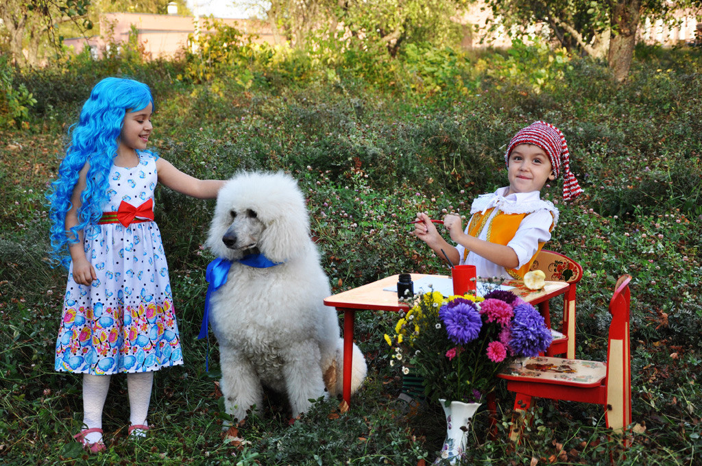 Праздник с пуделем. Фотостудия Портрет Свадебный и семейный фотограф в Рязани