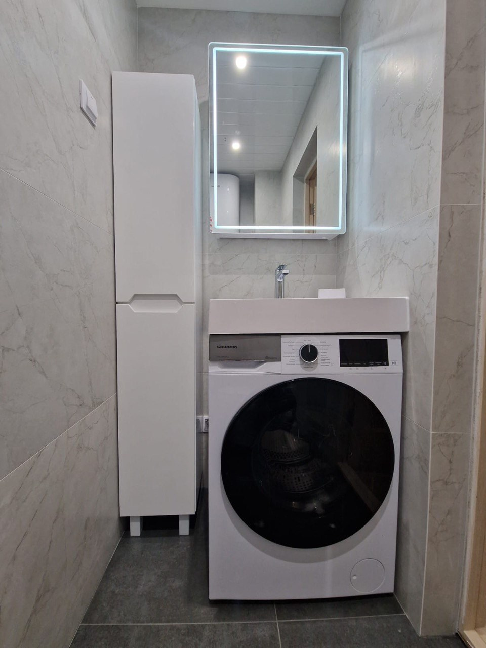 Ванная комната (ул. Сибгата Хакима д. 41). Ремонт санузла, туалета, ванной под ключ в Казани. Укладка плитки