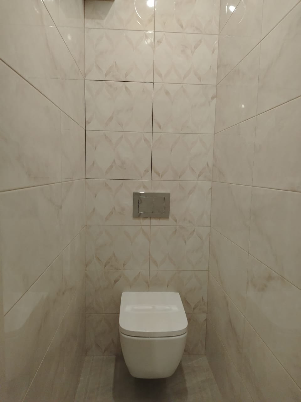 Ванная комната (ул. Тэцевская д. 4а). Ремонт санузла, туалета, ванной под ключ в Казани. Укладка плитки