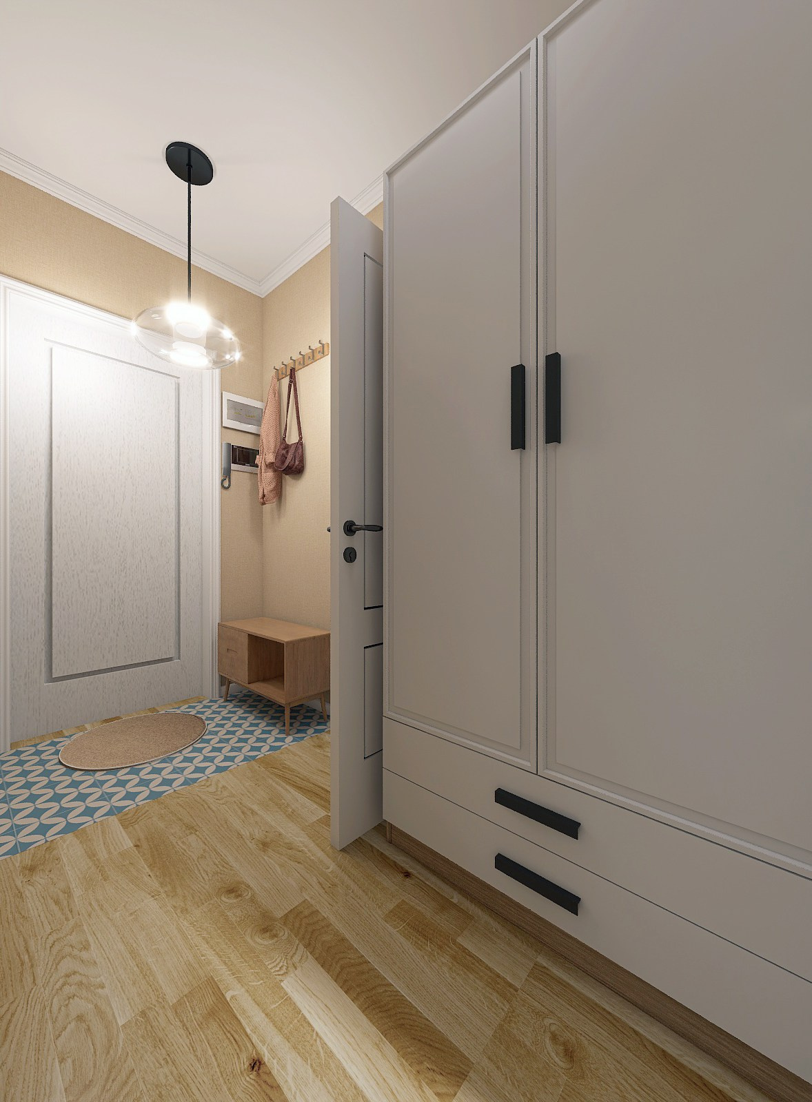 Визуализация прихожей для квартиры под аренду и флиппинг