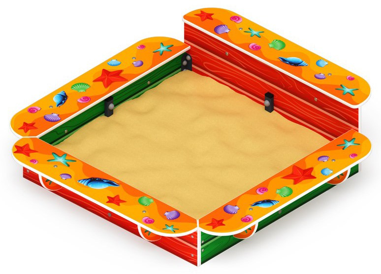 Песочница средняя (Ракушки) - ИО 5.01.15-01 Габариты (ШхДхВ): 1590x1540x420 Зона безопасности, мм: 2590х2540