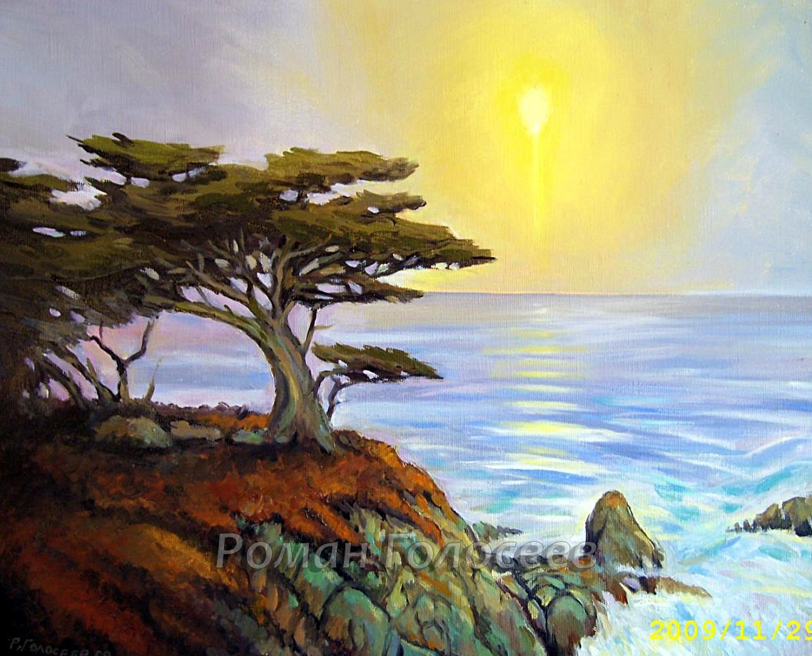 "Закат, Хасанский район". 40х30, холст, масло, 2008