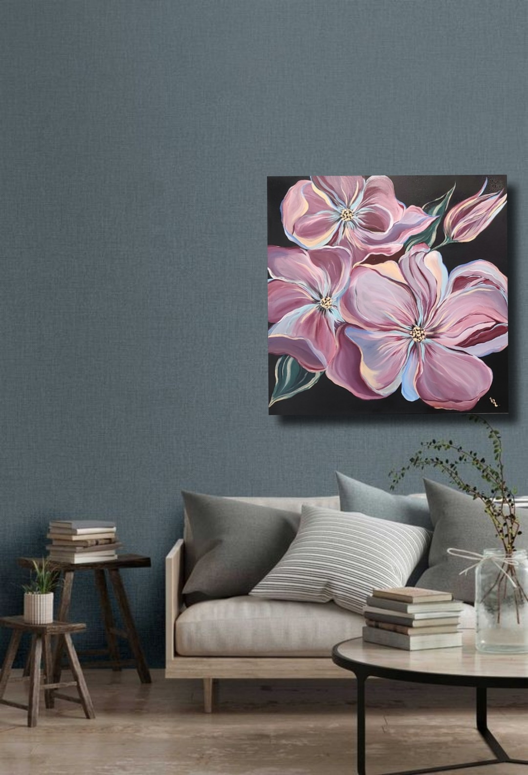 Картина «Сказочные цветы» 70×70. Художник Виктория Руш из Москвы