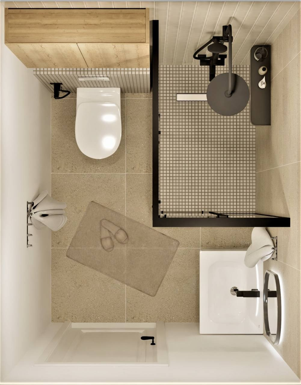 С монтажом инсталляции, гигиеническим душем и монтажом поддона.  