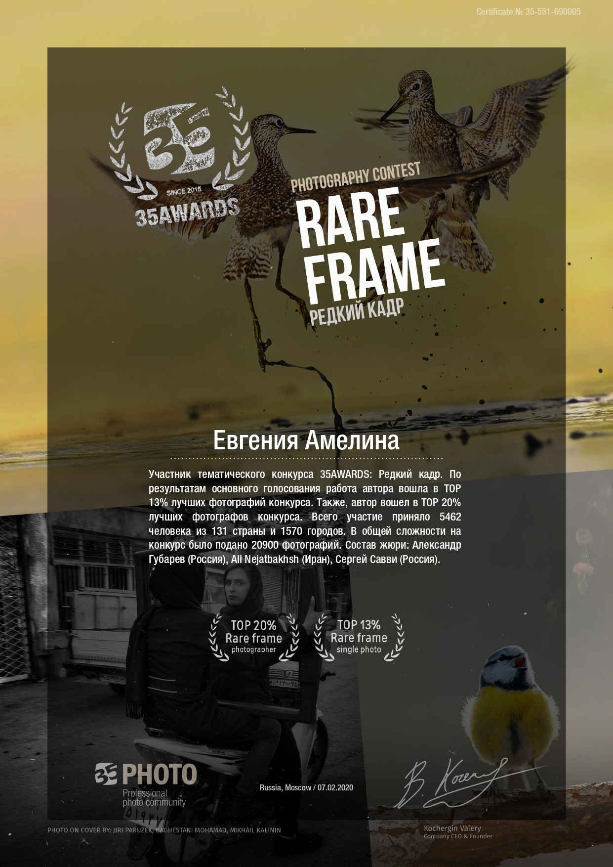 Достижения. Свадебный и семейный фотограф в Москве и Европе Евгения Амелина