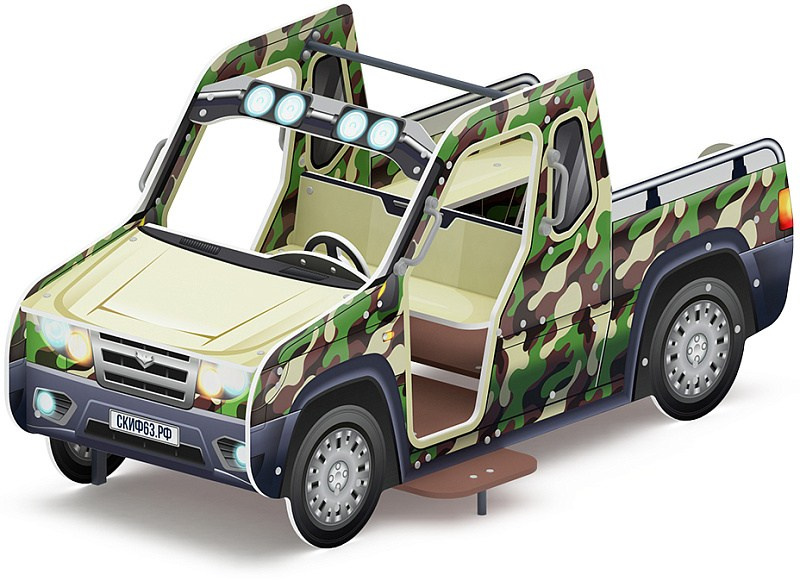 Джип пикап Сафари - Беседка машинка - МФ 10.03.10-10 Габариты (ШхДхВ): 2380x1300x1180 Зона безопасности, мм: 4380х3300