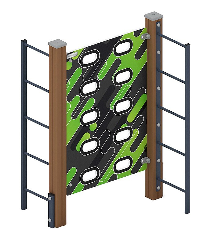 Стенка для лазанья тип 1 - СО 1.20.04-01 (зеленый принт) Габариты (ШхДхВ): 1050x900x1500 Зона безопасности, мм: 4050х3900