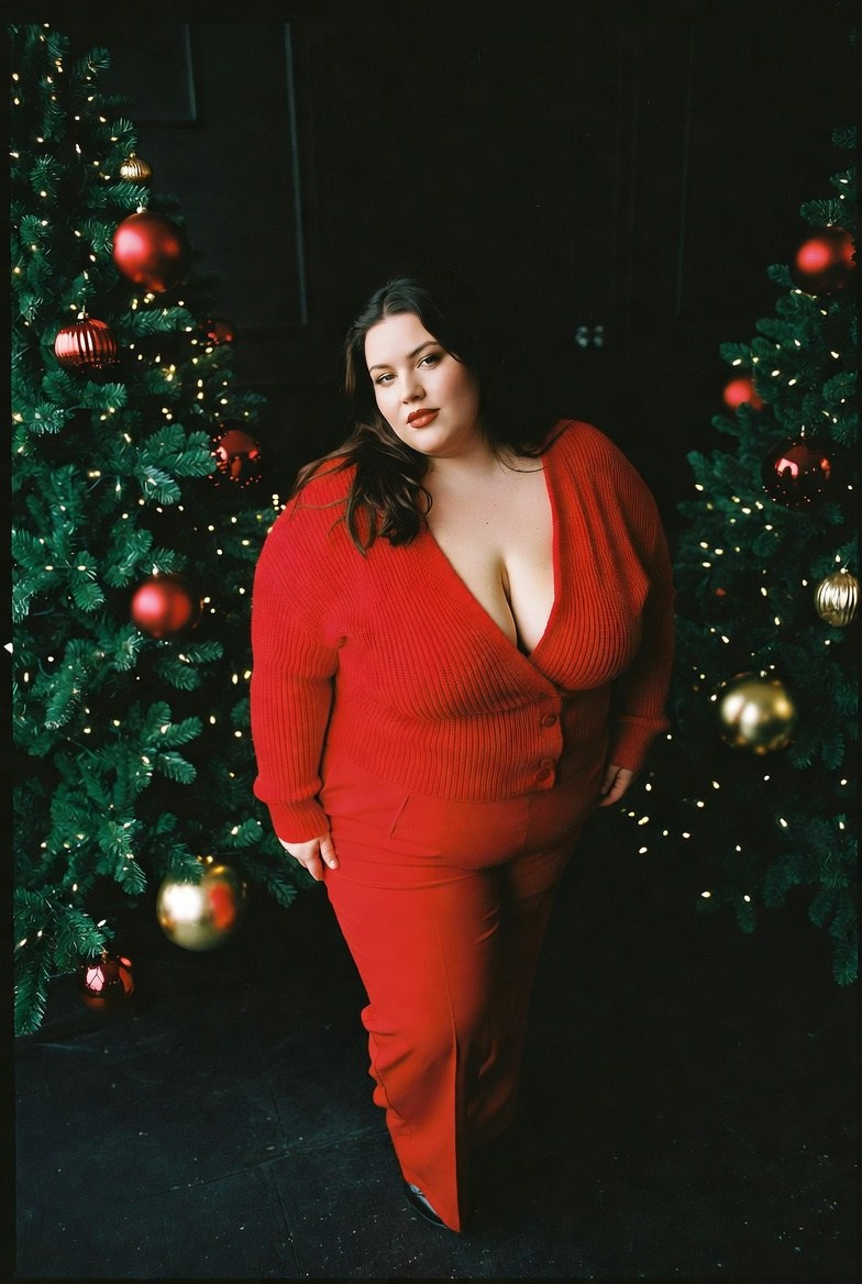 Плюс сайз в красном