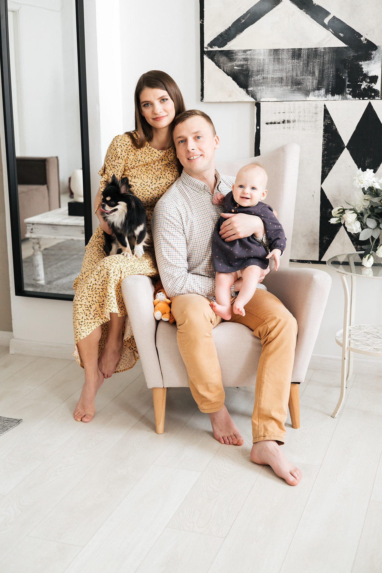 Малышка Лея с семьей и Микки. Семейный и детский фотограф в Санкт-Петербурге Авдошова Надежда