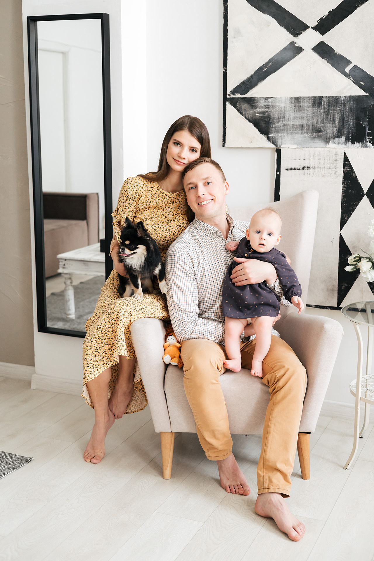 Малышка Лея с семьей и Микки. Семейный и детский фотограф в Санкт-Петербурге Авдошова Надежда