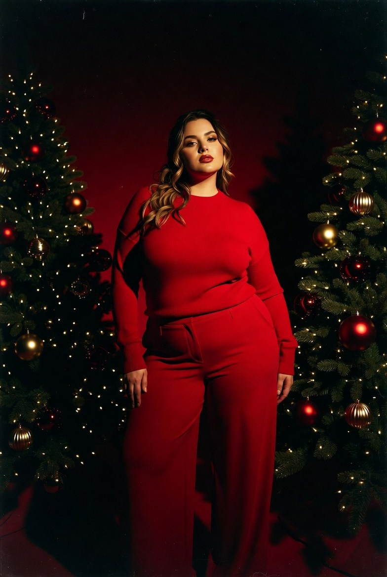 Плюс сайз в красном