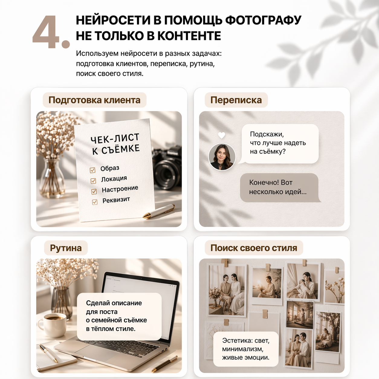 Интенсив система привлечения клиентов с помощью нейросетей. Фотограф Дарья Берестова (Краснодар)