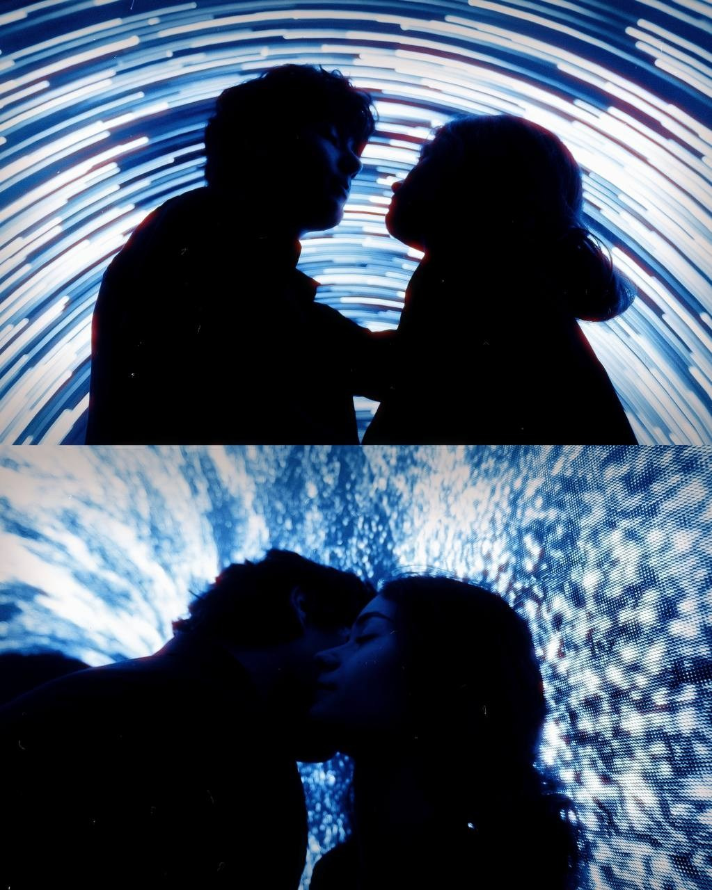 Coppia di ripresa. Fotografo a Mosca con un’atmosfera notturna di foto