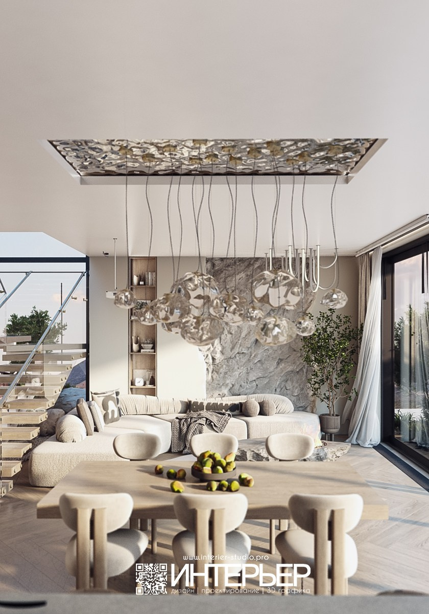 Дизайн-проект Дома Константина и Олеси. Дизайн интерьера, 3D визуализация и 3D моделирование. Создание проектов и чертежей. КМВ: Кисловодск, Пятигорск, Ессентуки и удаленно