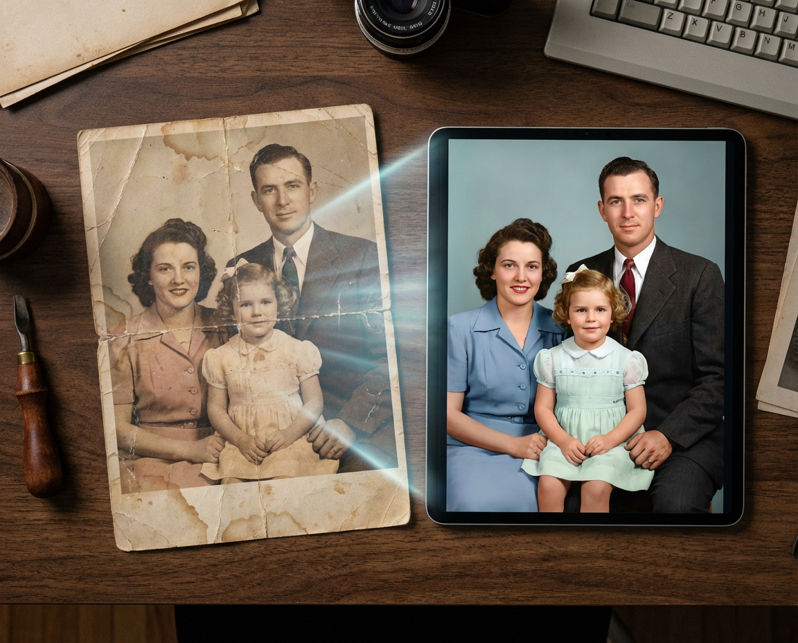 Сканирование и цветокоррекция старой пары на нескольких устройствах