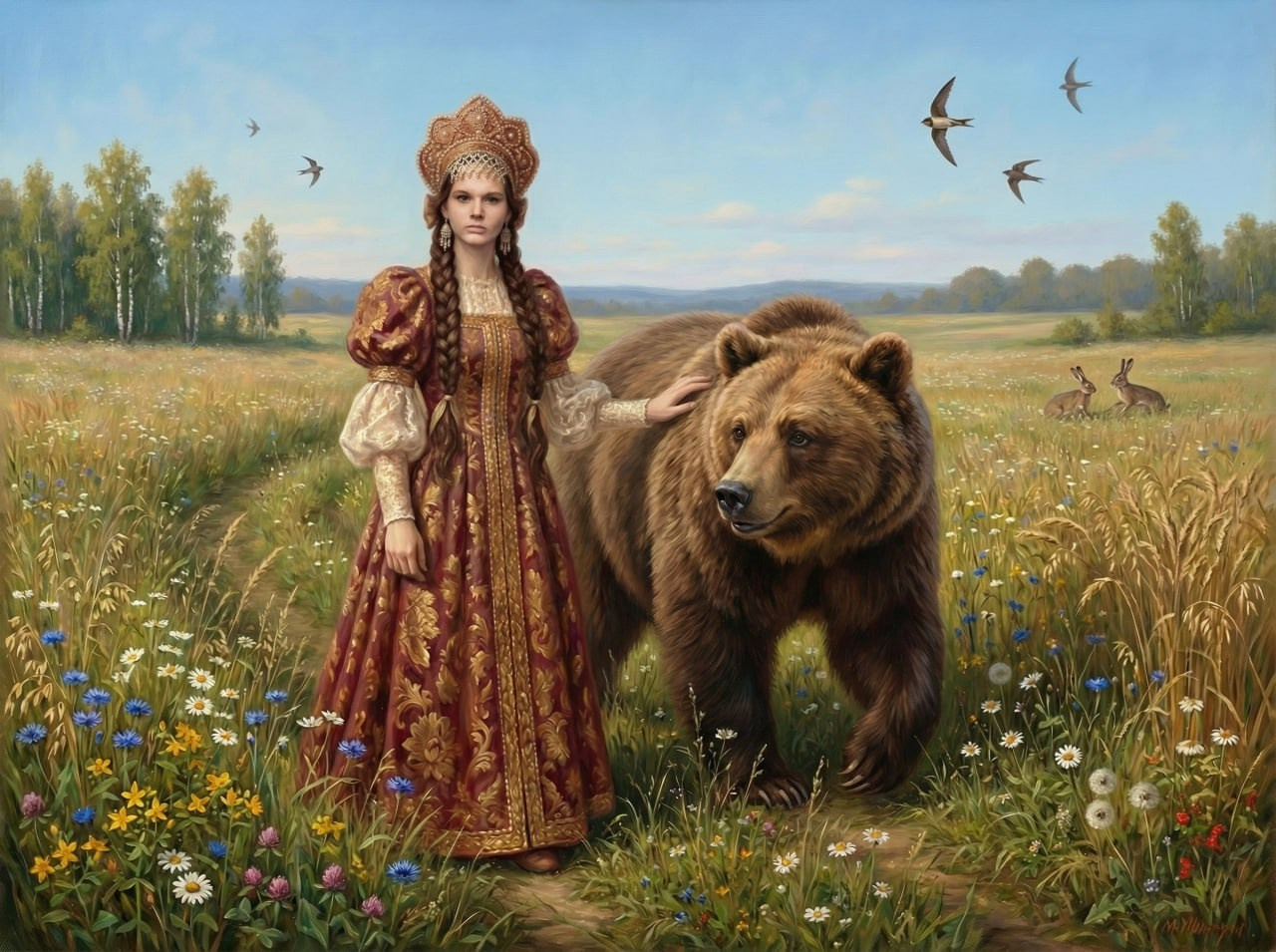 Варюша и медведь. Шаблоны и дизайны выпускных альбомов и фотокниг