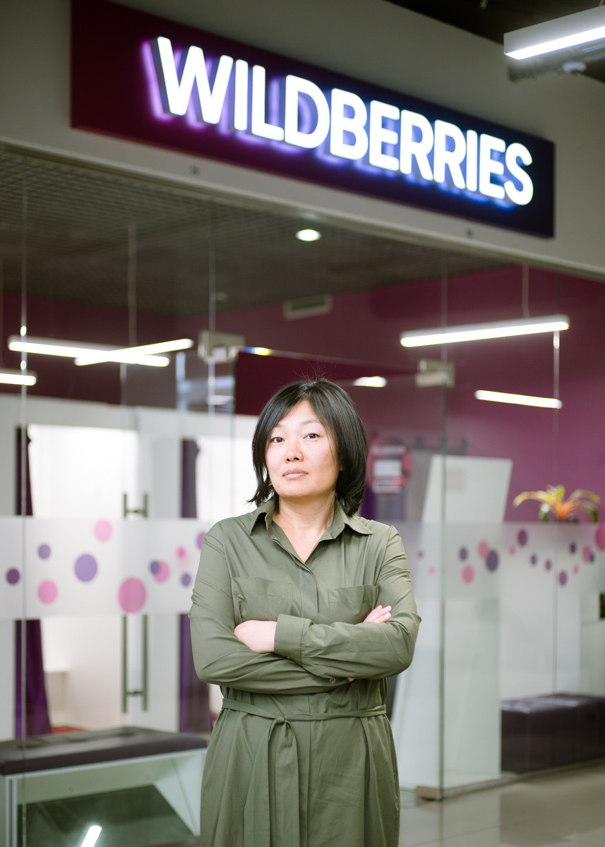 Environmental portrait of Tatyana Bakalchuk, founder and CEO of Wildberries, Russia's largest online retailer, commissioned by The Financial Times