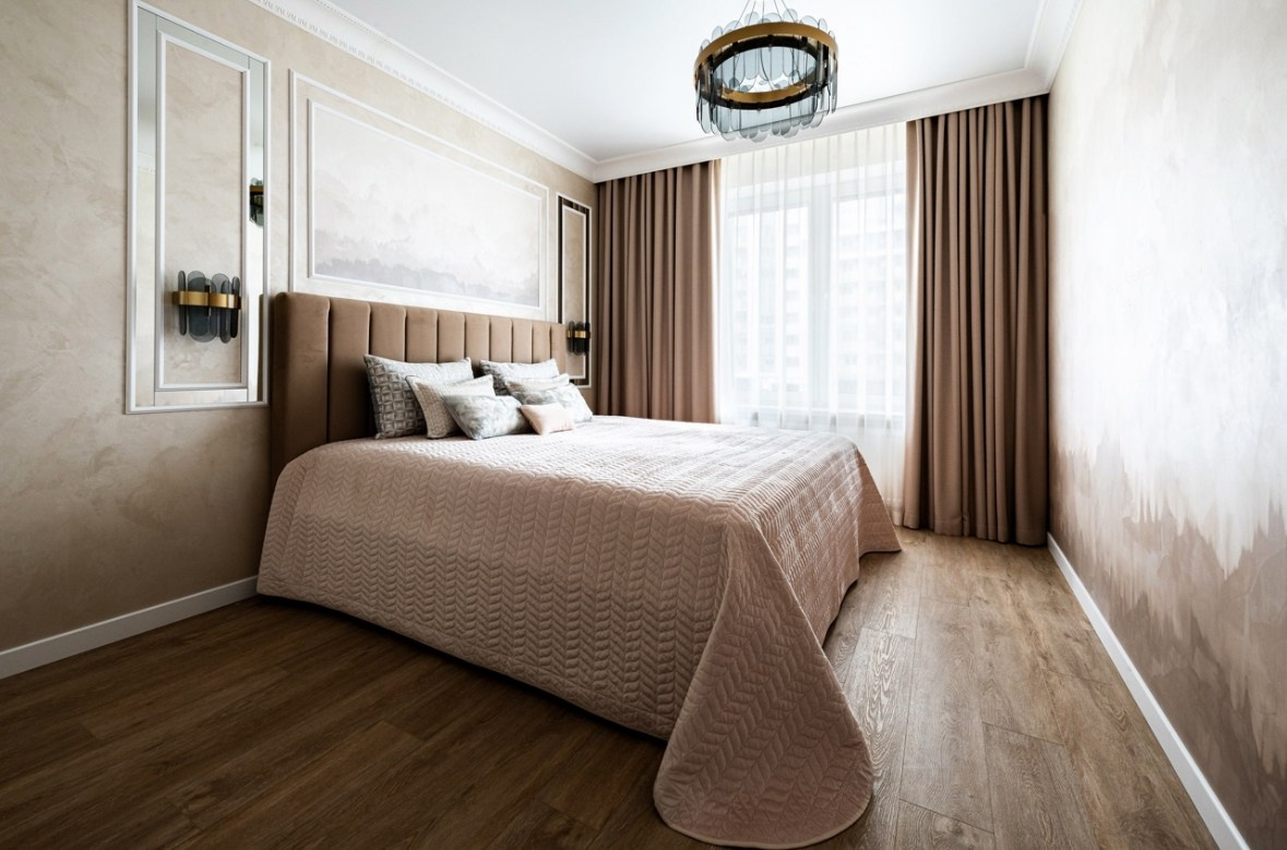 Блекаут шторы в спальню, ткань премиум