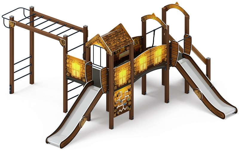 Рада (ЭКО) - ДИК 2.01.2.08-32 - Игровой комплекс H=1200                                                                                                                  Габариты (ШхДхВ): 6570x6500x3000                                                                                                                                                                       Зона безопасности, мм: 100700х10000                                                                                                                                                                Скат горки: H=1200 (металлический скат)