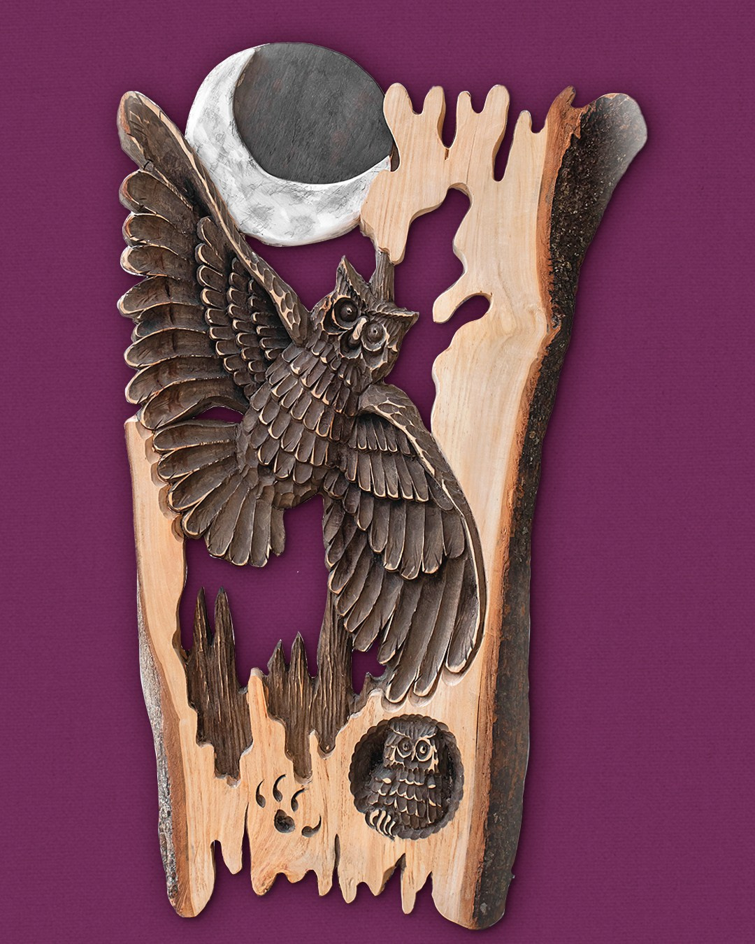 Необычные деревянные картины  Совы