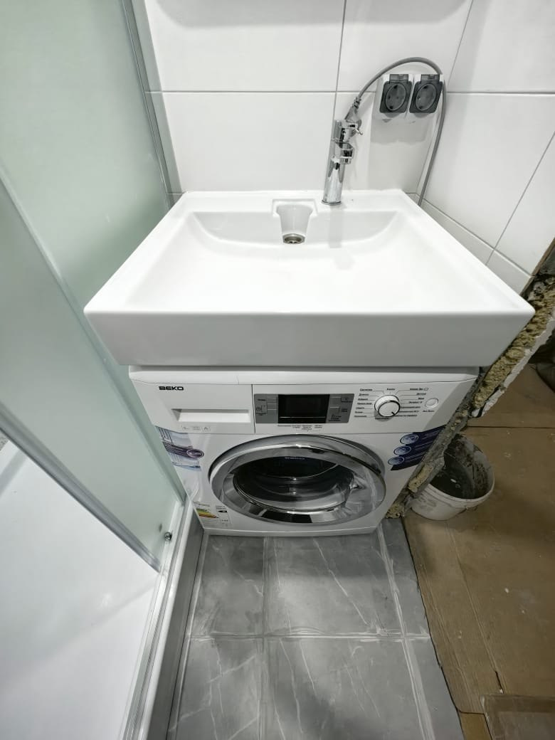 Ванная комната (ул. Комиссара Габишева д. 31). Ремонт санузла, туалета, ванной под ключ в Казани. Укладка плитки