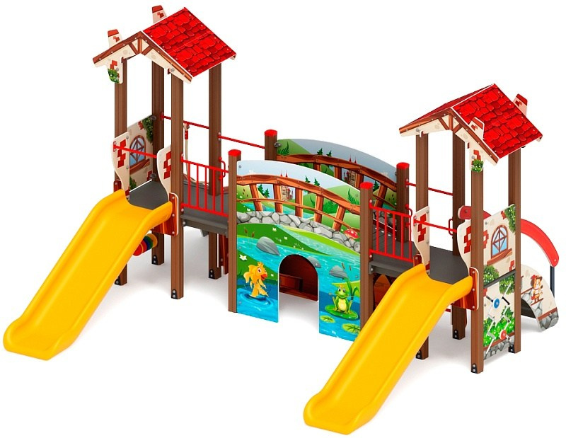 В гостях у сказки горка пластиковая Н 900 ДИК 1.05.01-20                                                                                                                      Габариты (ШхДхВ): 4940х4040х2790                                                                                                                                                                        Зона безопасности, мм: 7940х7540                                                                                                                                                                           Скат горки: H=900 (пластиковый скат)