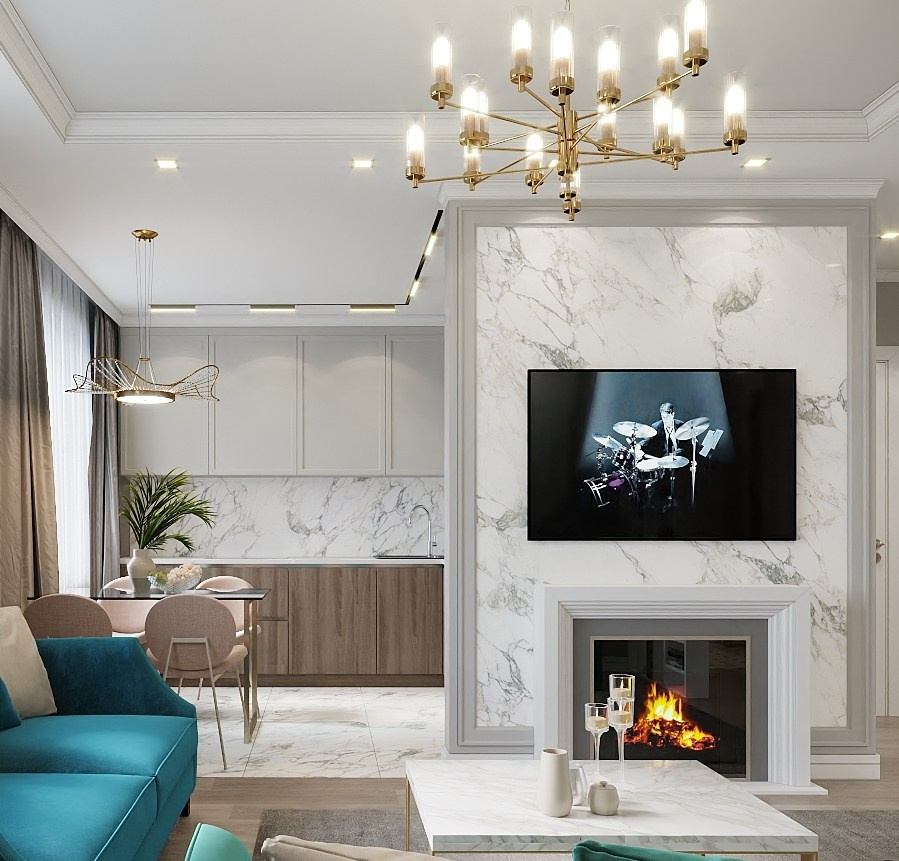 Квартира 74 м², в неоклассике, г. Москва. Студия дизайна