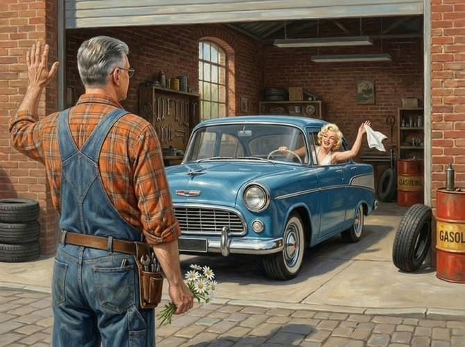 Однажды в гараже. Автор Игорь Елифёров. Шаблоны и дизайны выпускных альбомов и фотокниг