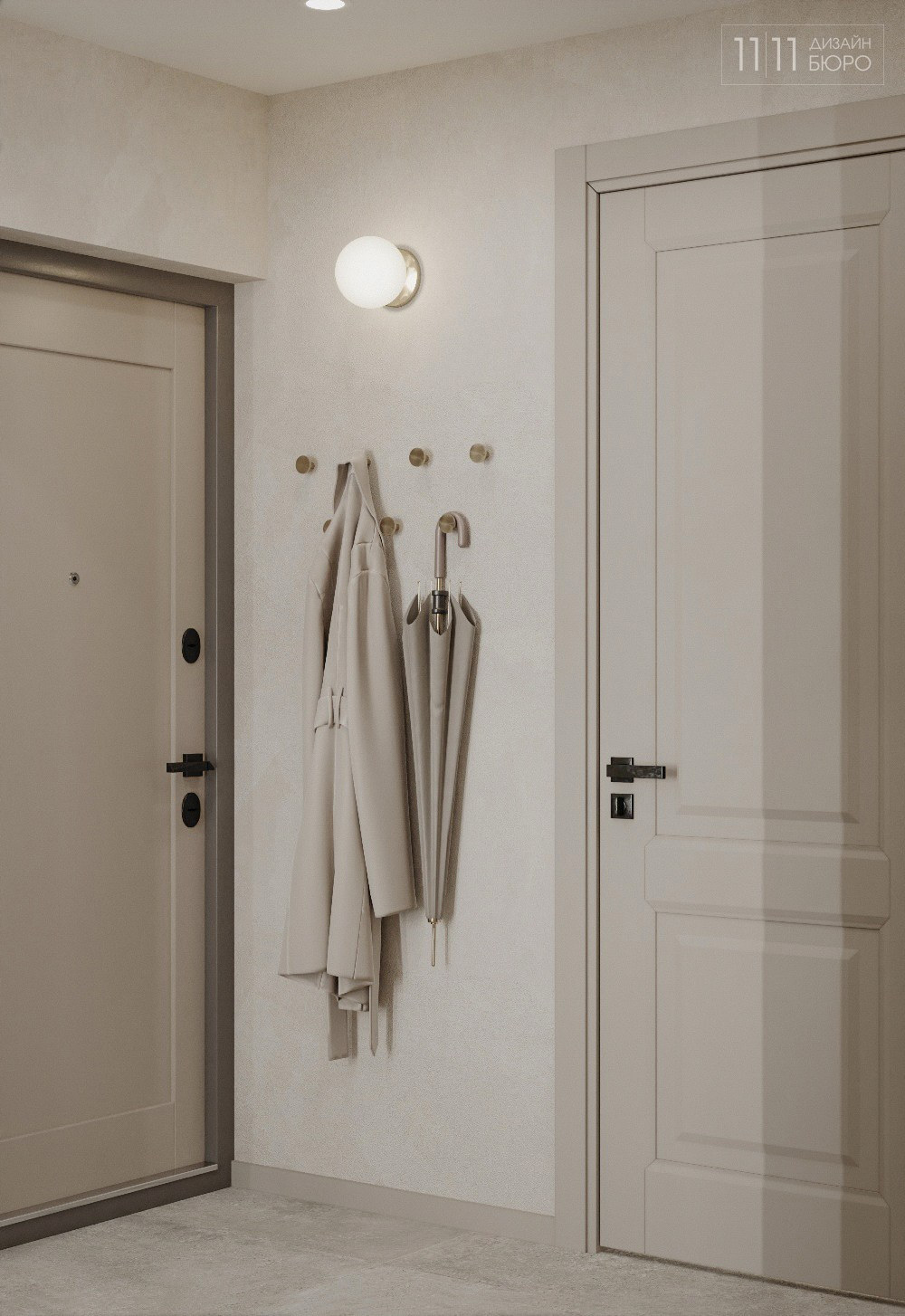 «Золотой песок» — проект квартиры во вторичном фонде. Дизайн-бюро 11/11, дизайн интерьера с индивидуальным подходом во Владивостоке