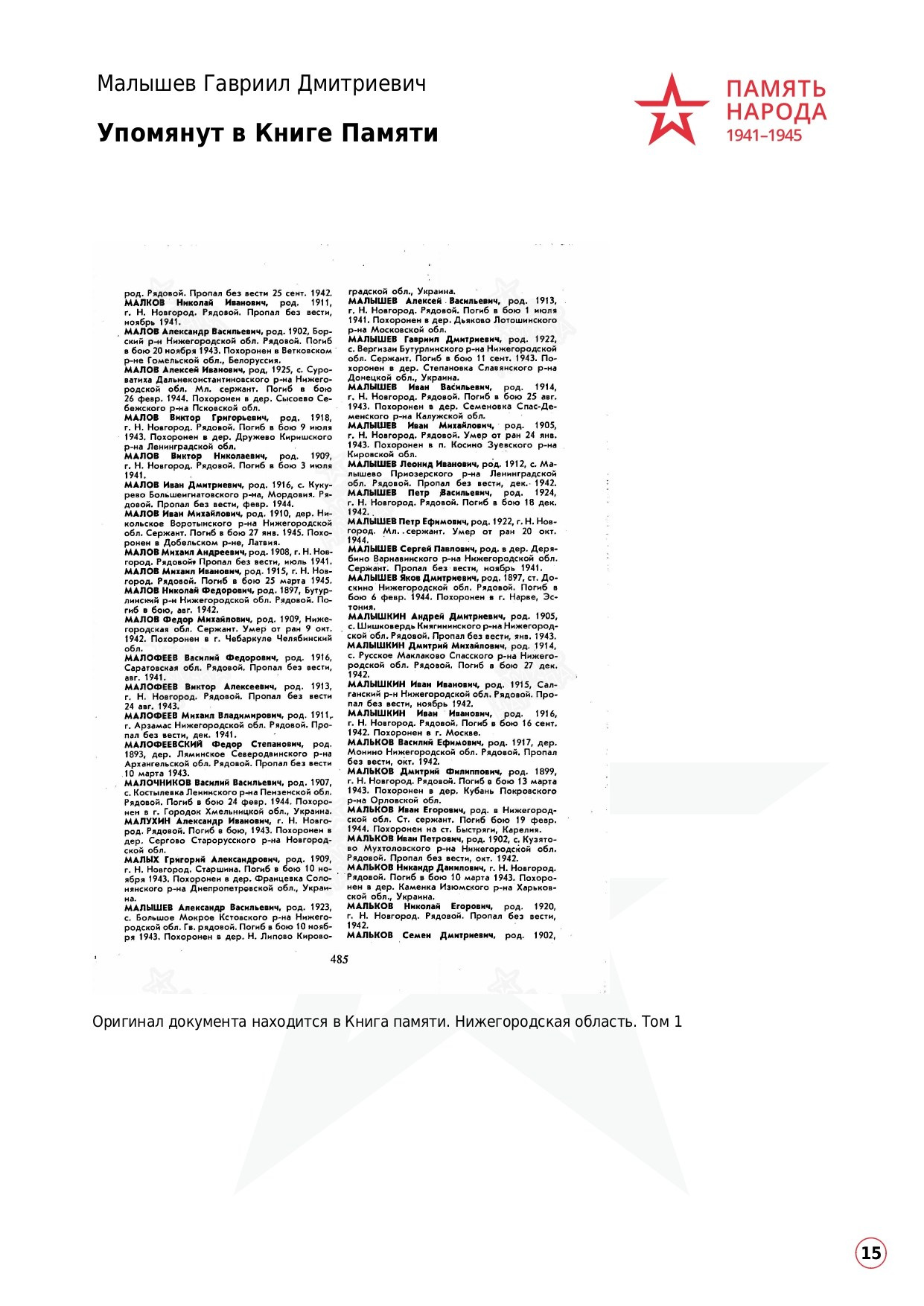 Малышев Гавриил Дмитриевич. НРОО КЦ "Собаковод"