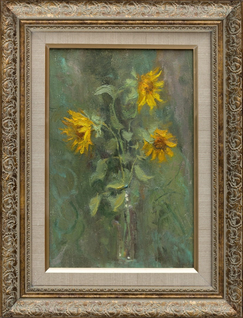 Молодые подсолнухи. Художник Александр Каверин