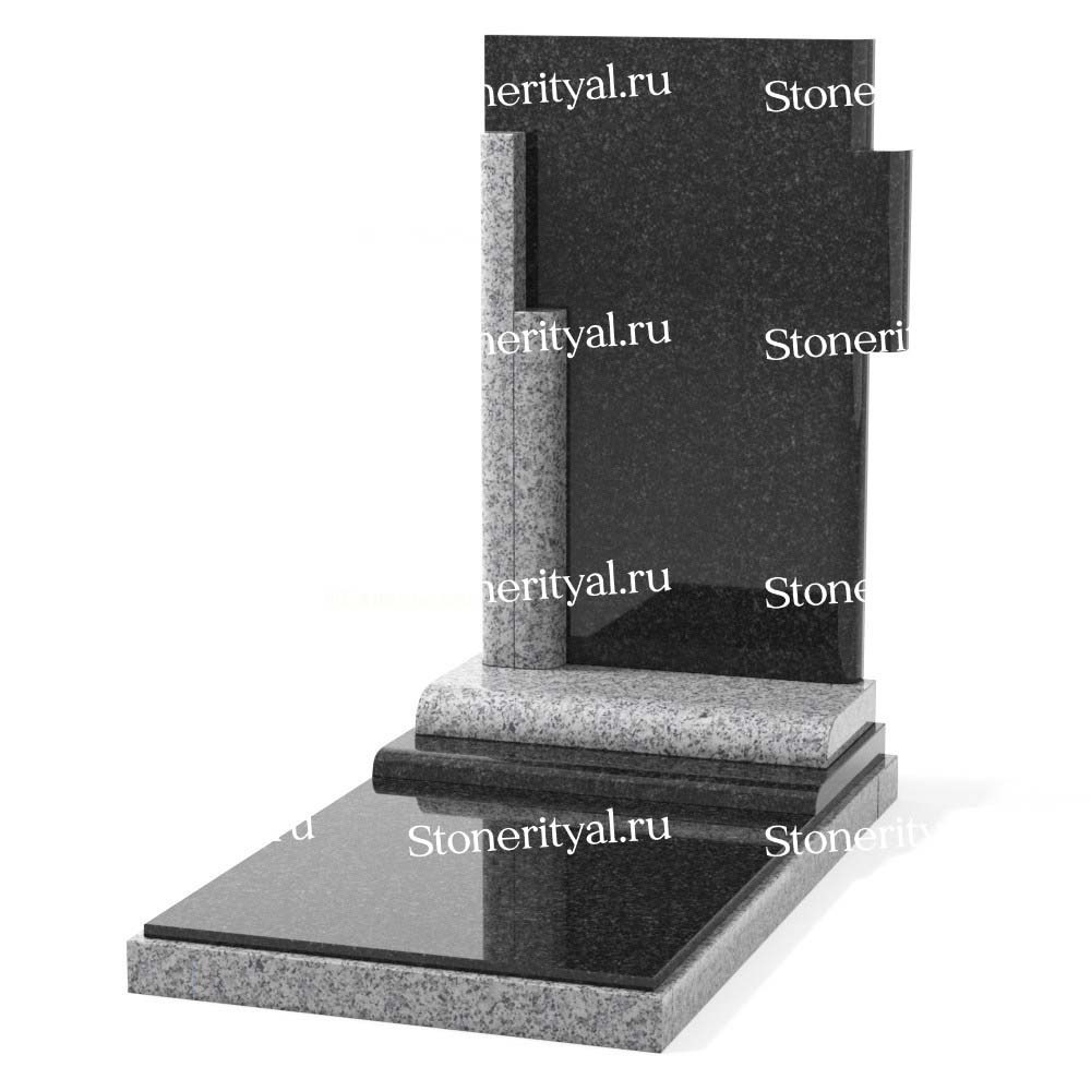 Комбинированные памятники на одного. Изготовление и установка памятников в Москве и МО